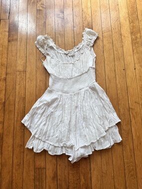 Urban Outfitters White Ruffled Romper